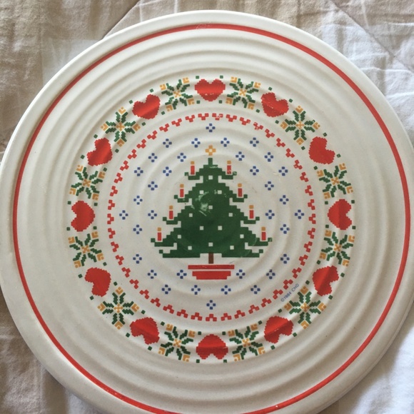 CHD Treasure Craft Pottery Craft Vintage 1984 Christmas Trivet - Picture 1 of 6